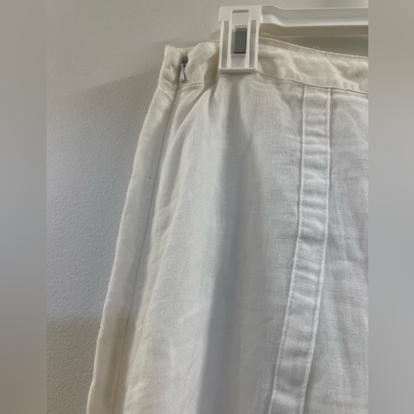 Eileen Fisher White Spring Linen Flared Knee Length Skirt HH. - Picture 5 of 11